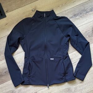 FIGS on shift contour knit jacket black